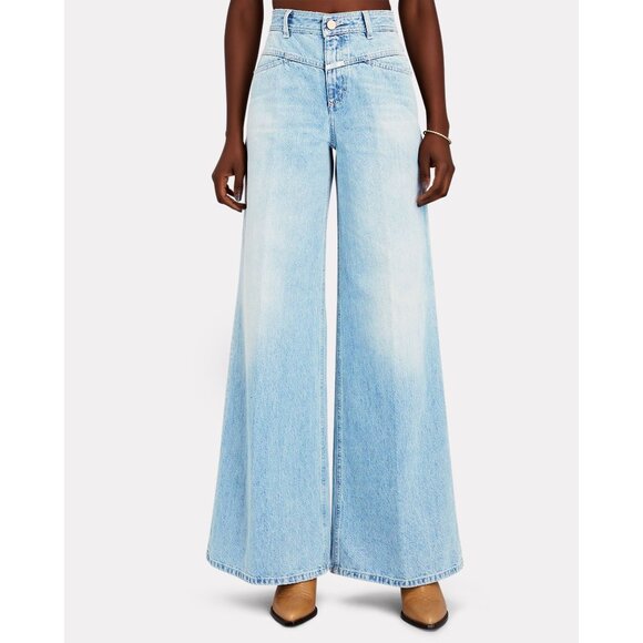 🆕 CLOSED Flared-X Wide Leg High Rise Denim Jeans 31 - Picture 4 of 13